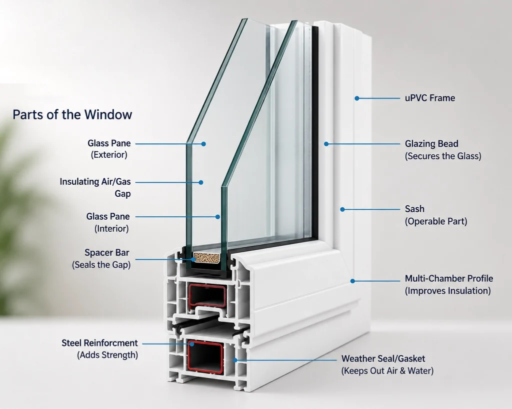 uPVC double glazing parts